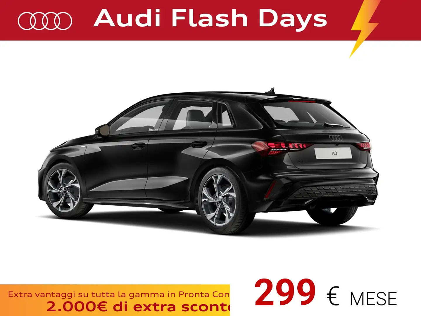Audi A3 sportback 1.5 tfsi mhev s line edition 150cv s-tro Nero - 2
