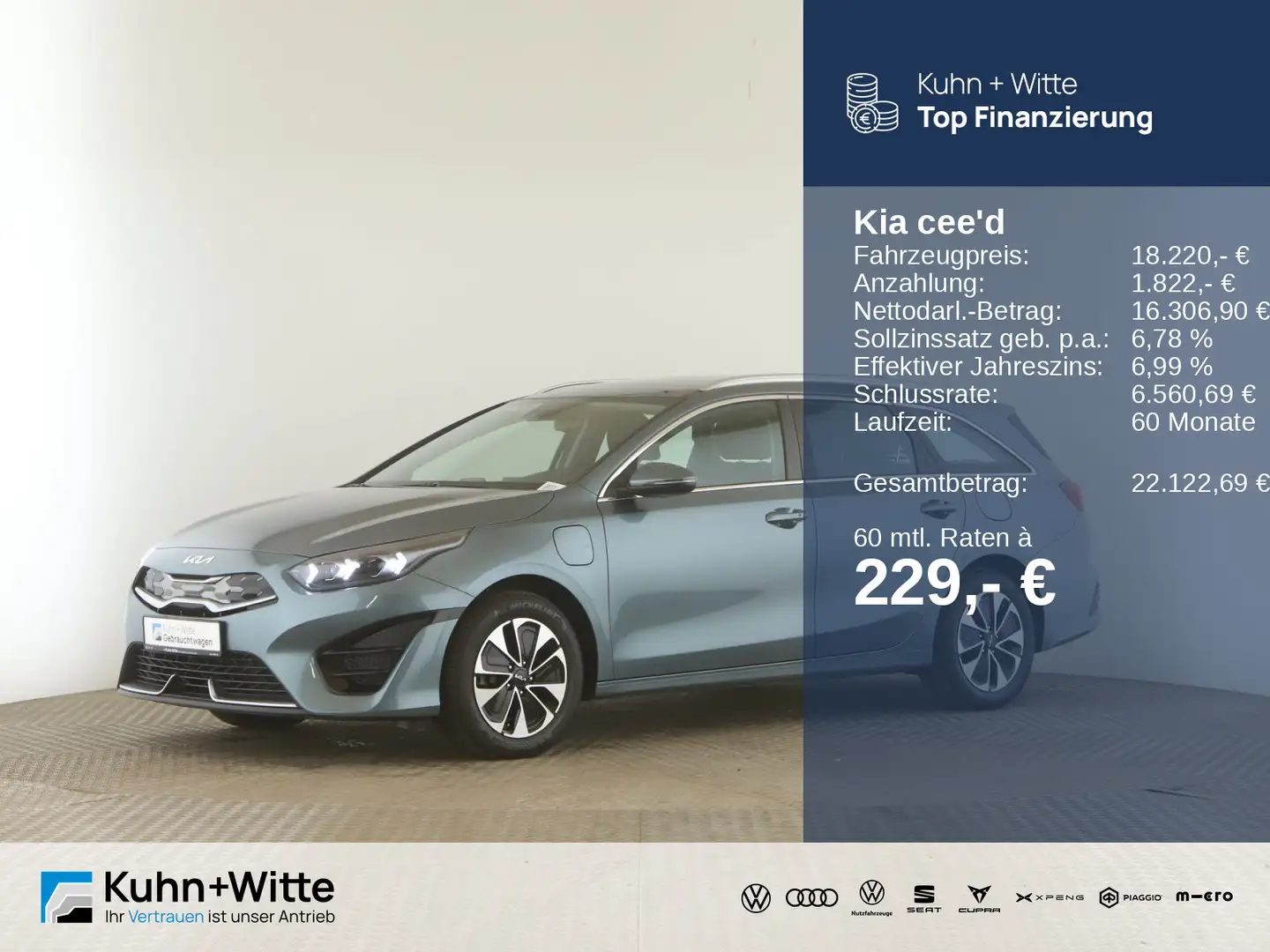 Kia Ceed / cee'd Ceed 1.6 GDIe Vision *HYBRID*LED*RFK*AppleCar* Gris - 1