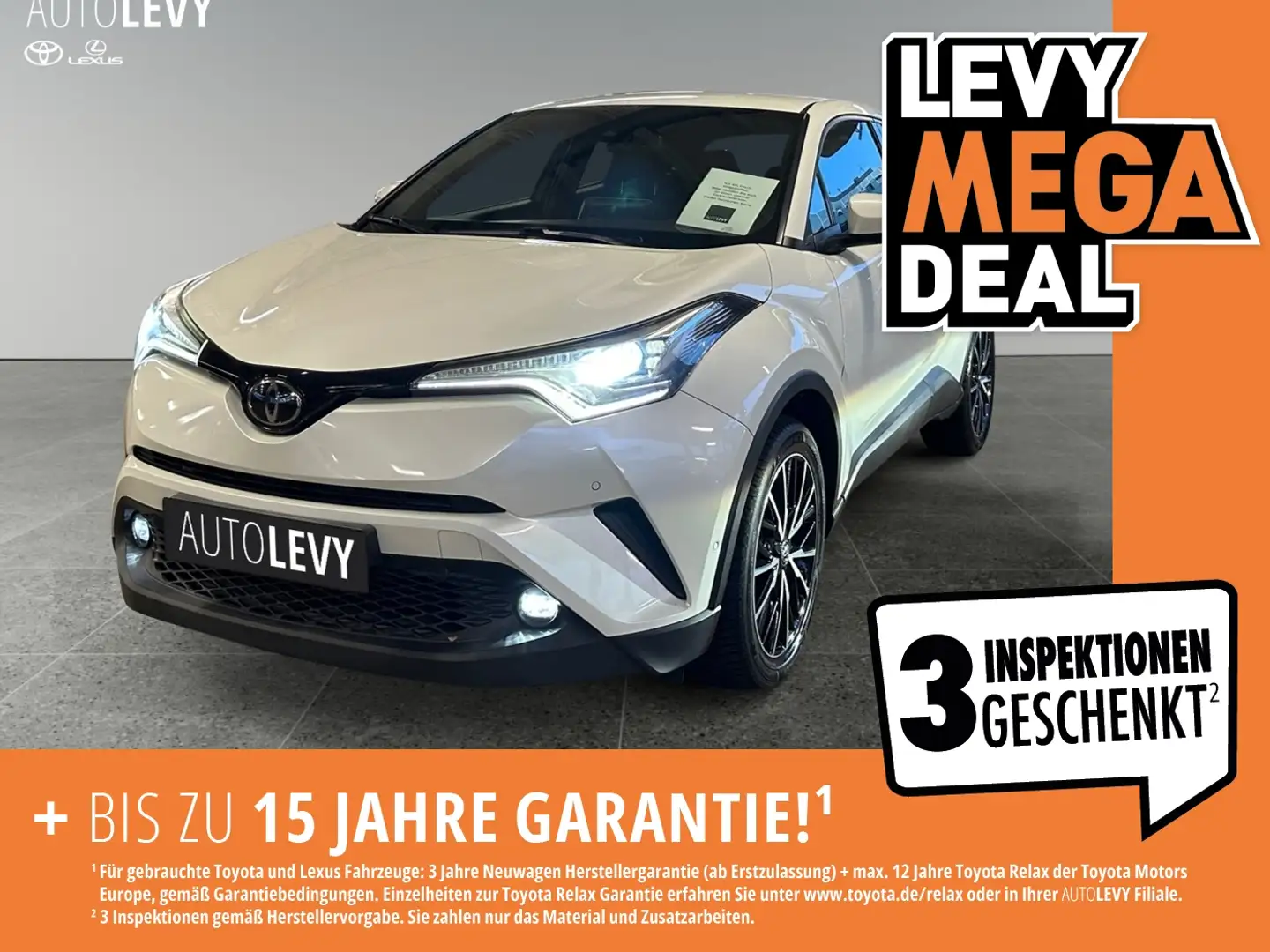Toyota C-HR 1.2 Turbo Lounge +Leder+Navi+SitzHeiz.+PDC+ Weiß - 1