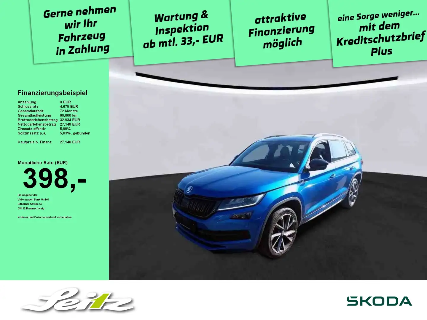 Skoda Kodiaq 2.0 TDI Sportline *AHK*PANO*LED*KAMERA* Blu/Azzurro - 1