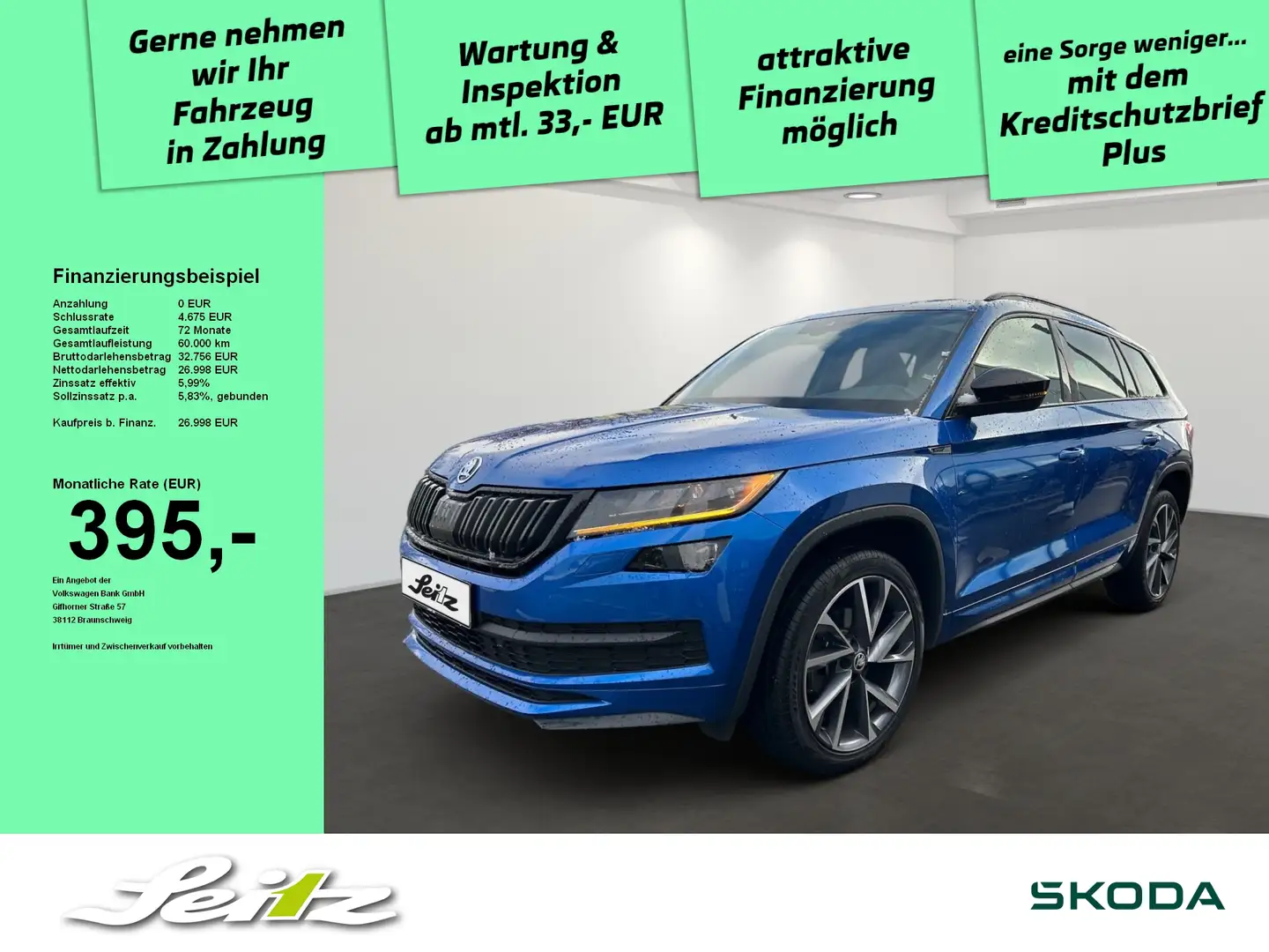 Skoda Kodiaq 2.0 TDI Sportline *AHK*PANO*LED*KAMERA* Bleu - 1