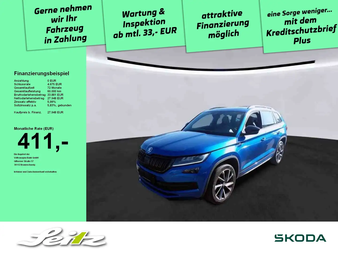 Skoda Kodiaq 2.0 TDI Sportline *AHK*PANO*LED*KAMERA* Blau - 1