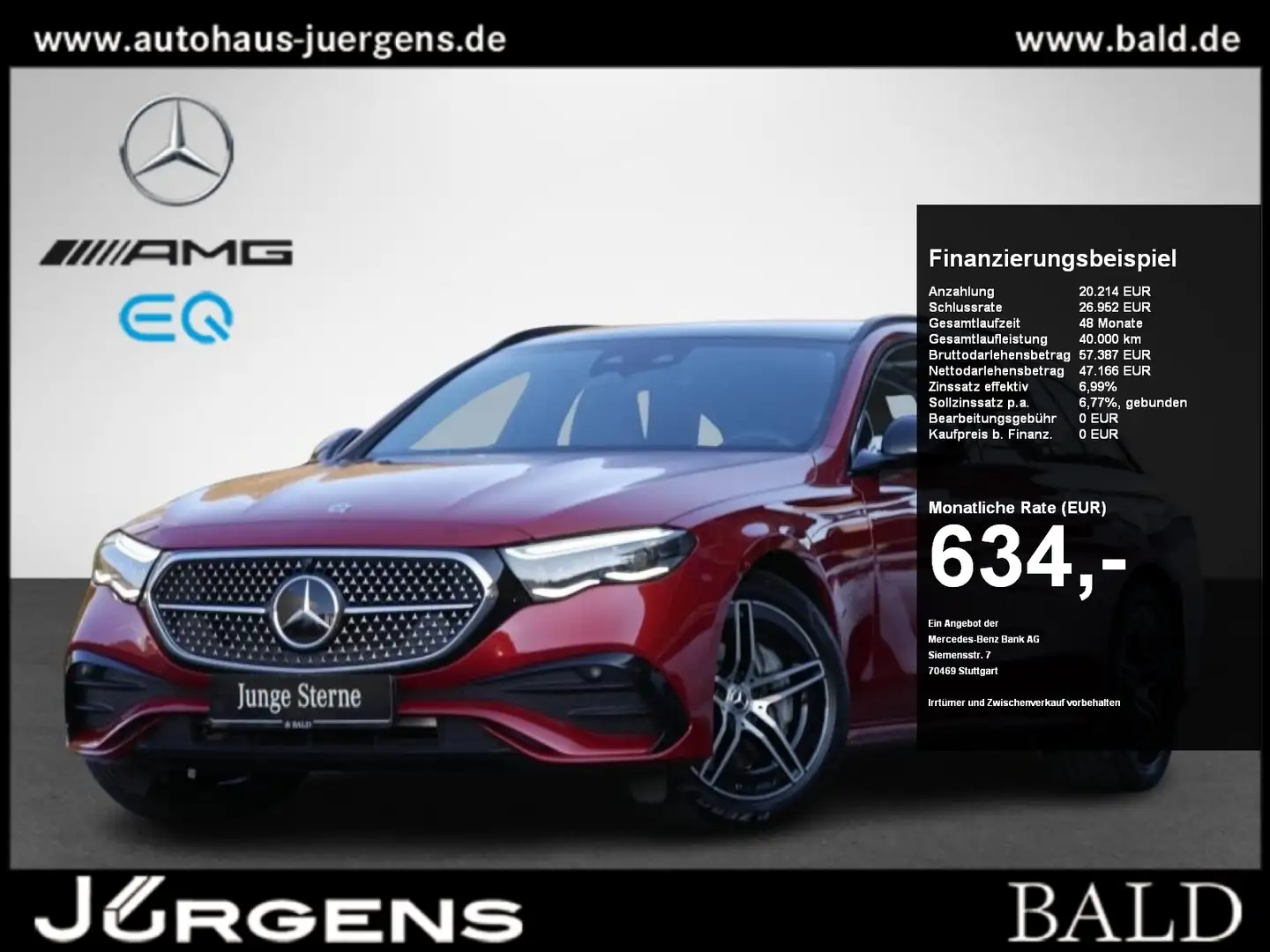 Mercedes-Benz E 300 e T AMG/Superscreen/Pano/AHK/Burm4D/Night Rot - 1