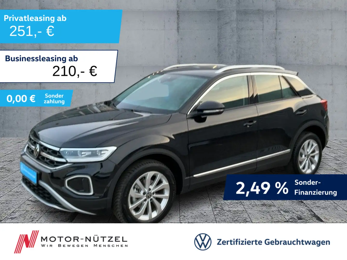 Volkswagen T-Roc 1.0 TSI STYLE 5JG+LEDplus+NAVI+ACC+SHZ+17Z Schwarz - 1