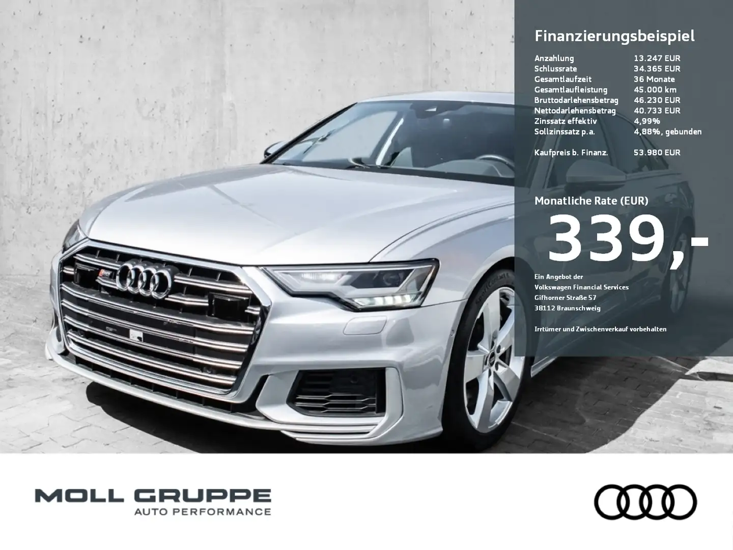 Audi S6 Limousine 3.0 TDI 253(344)  tiptronic B&O Virtuell Argintiu - 1