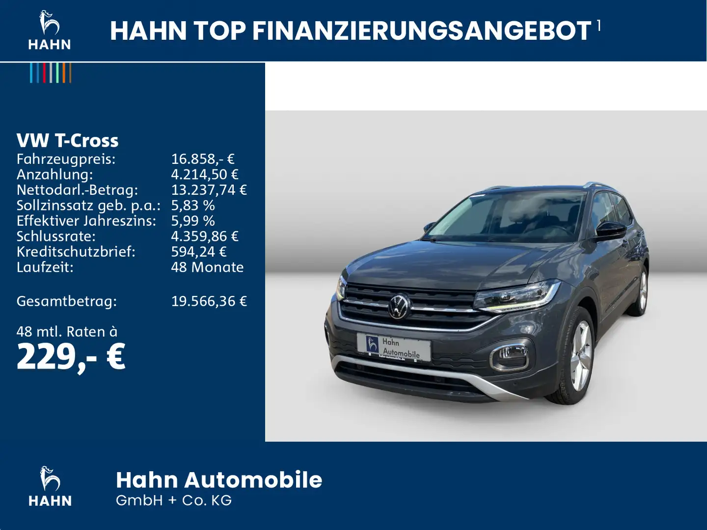 Volkswagen T-Cross 1.0 TSI Style ACC Climatr Einparkh LED Grau - 2