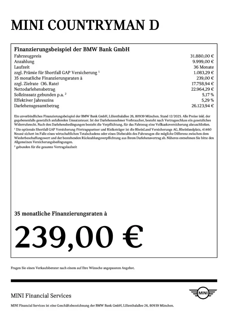 MINI One D Countryman Countryman D Head-Up DAB LED Komfortzg. Shz Grau - 2