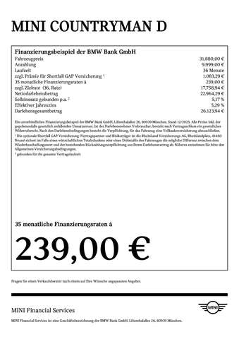 MINI One D Countryman Countryman D Head-Up DAB LED Komfortzg. Shz