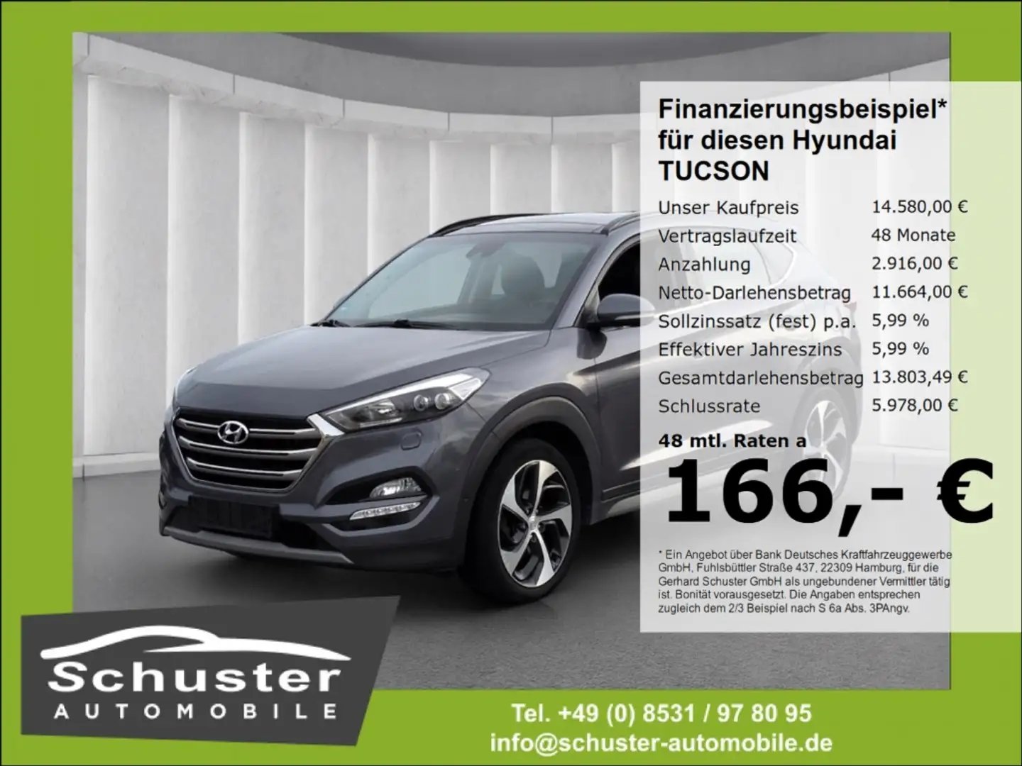 Hyundai TUCSON Premium 4WD 2.0D*Panodach Sitzbelüft Navi Grau - 1