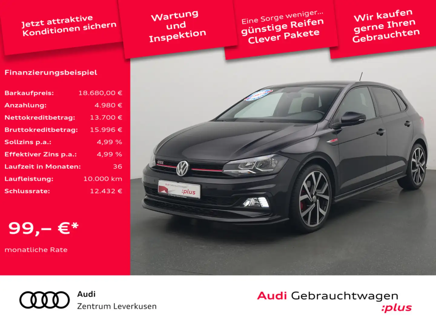Volkswagen Polo GTI DSG ACC CARPLAY SHZ PDC KLIMA PORT N Schwarz - 1