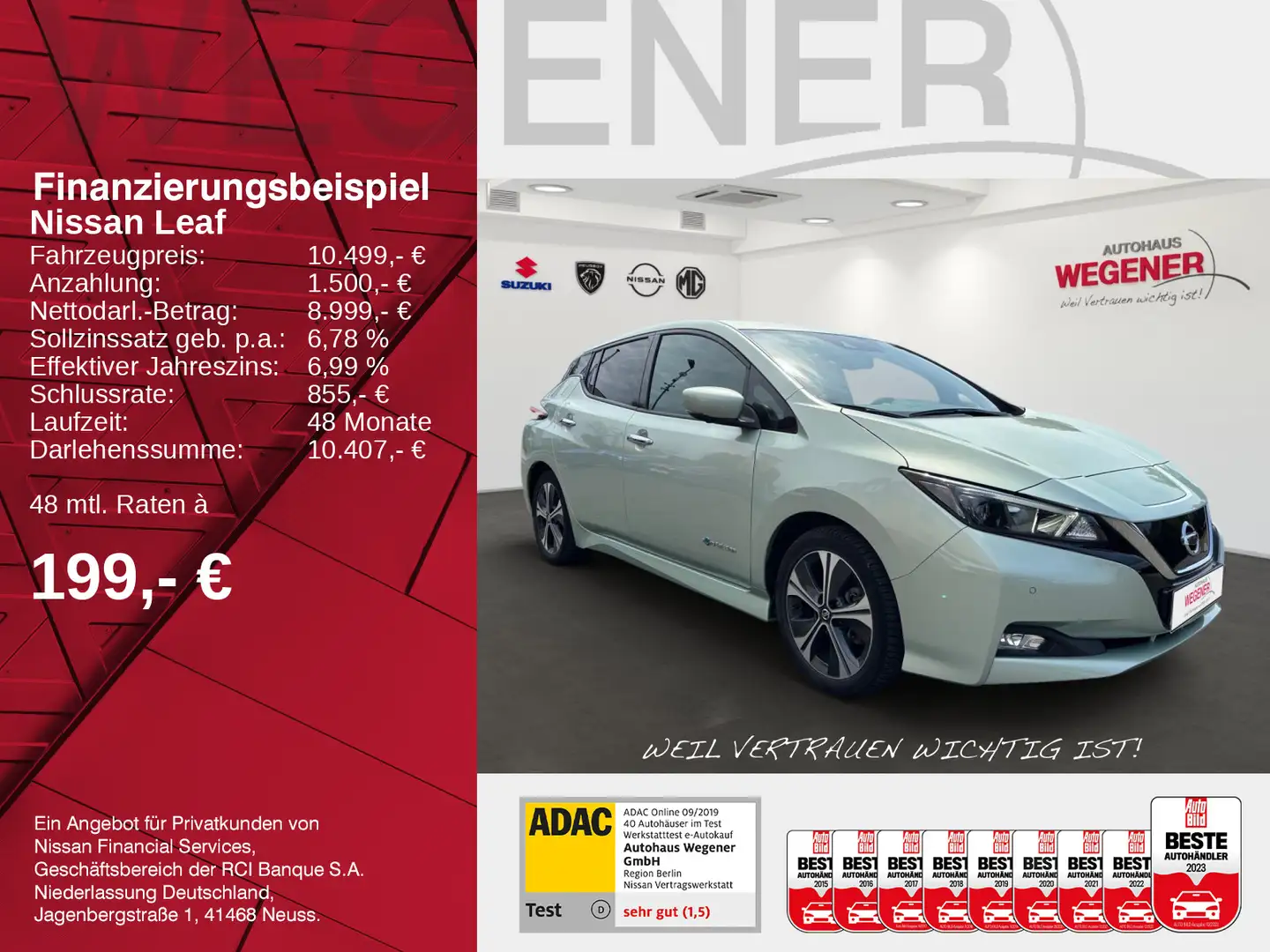 Nissan Leaf LEAF 1 EDITION+KLIMA+KAMERA+SHZ+NAVI+AHK+ALLWETT Vert - 2