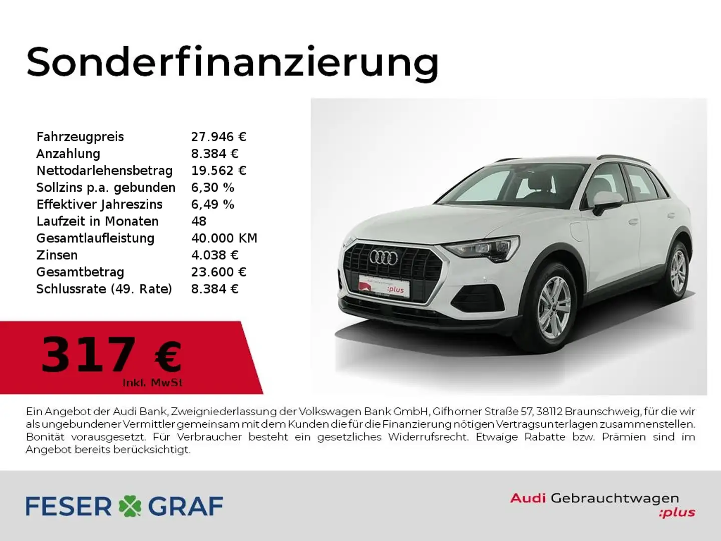 Audi Q3 45 TFSI e S tronic Navi,Kamera,Sitzhzg Weiß - 1