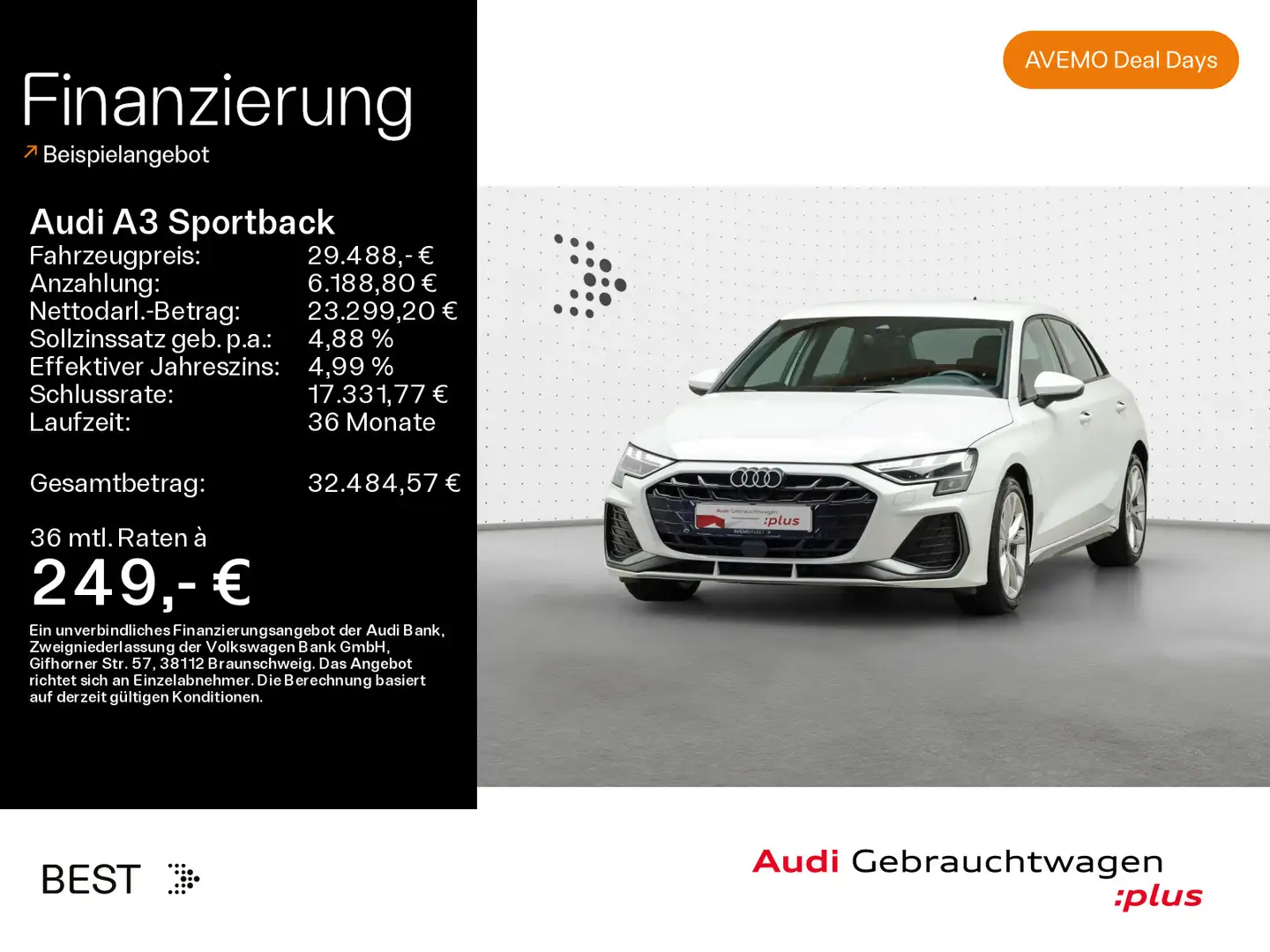Audi A3 S line 35 TFSI Assist*Business Weiß - 1