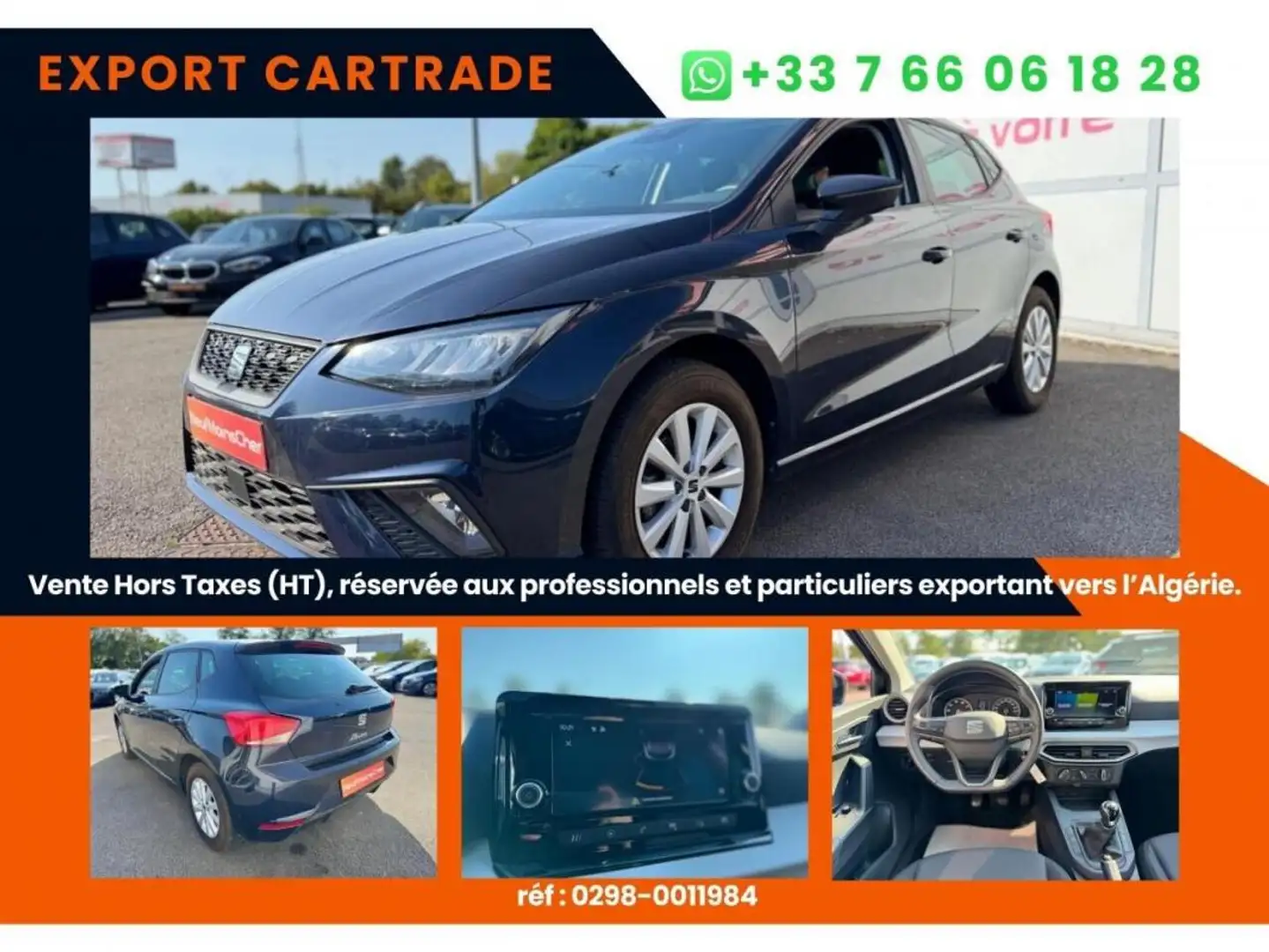 SEAT Ibiza MOVE 1.0 MPI 80cv Prix affiché HORS TAXES special export DEPUIS LA FRANCE Blau - 1