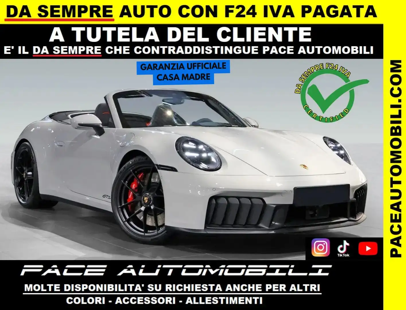 Porsche 911 NEW 911 992.2 GTS CHRONO CABRIO BOSE CARBON ACC Grigio - 1