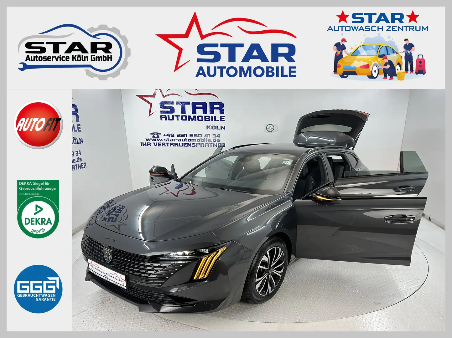 Peugeot 508 508 SW Hybrid 225 Allure*1,6-133KW*NAVI*TEMP*E6e Grau - 1