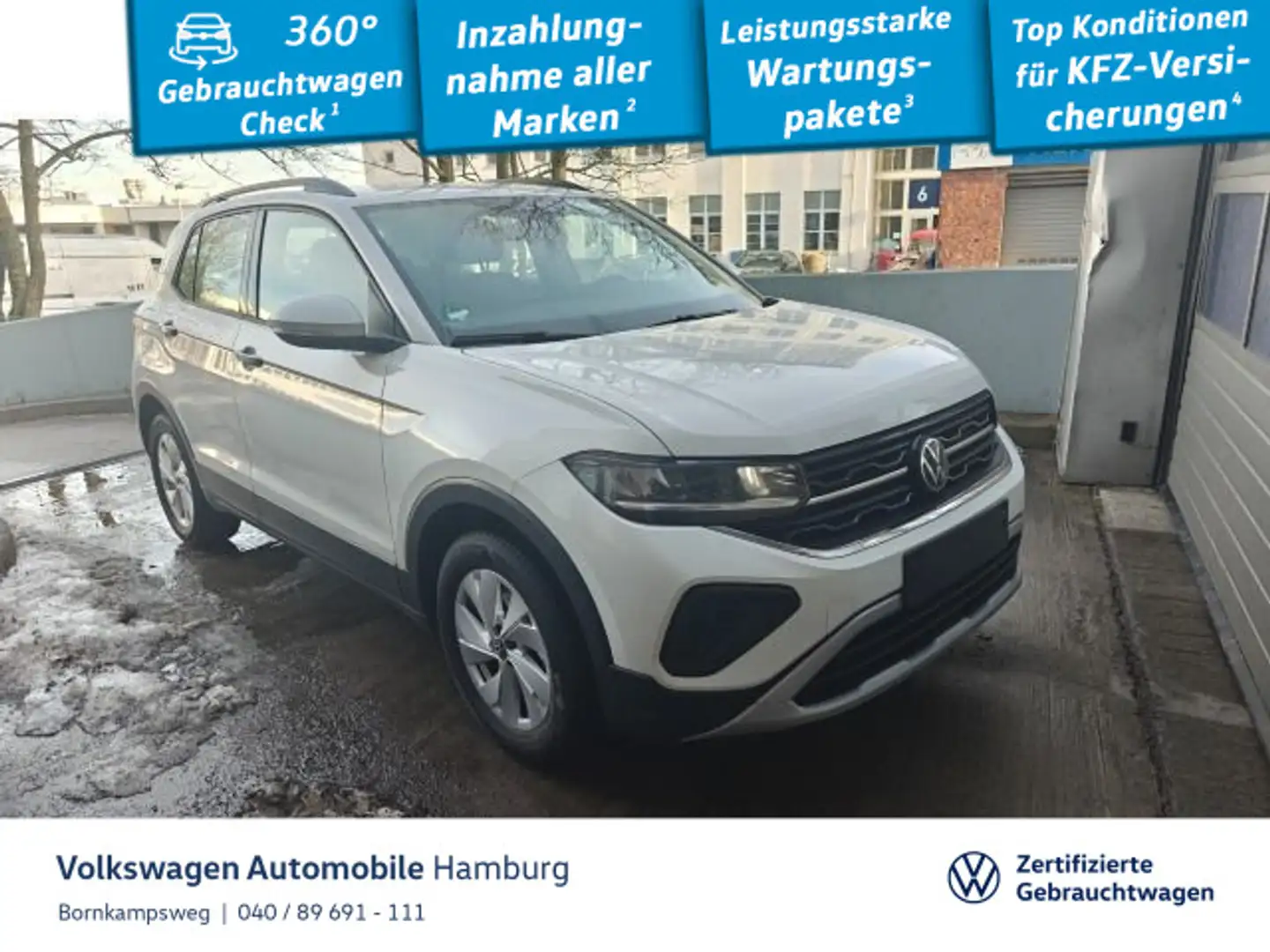Volkswagen T-Cross 1.0 TSI Life DSG Navi LED Sitzheizung Weiß - 1