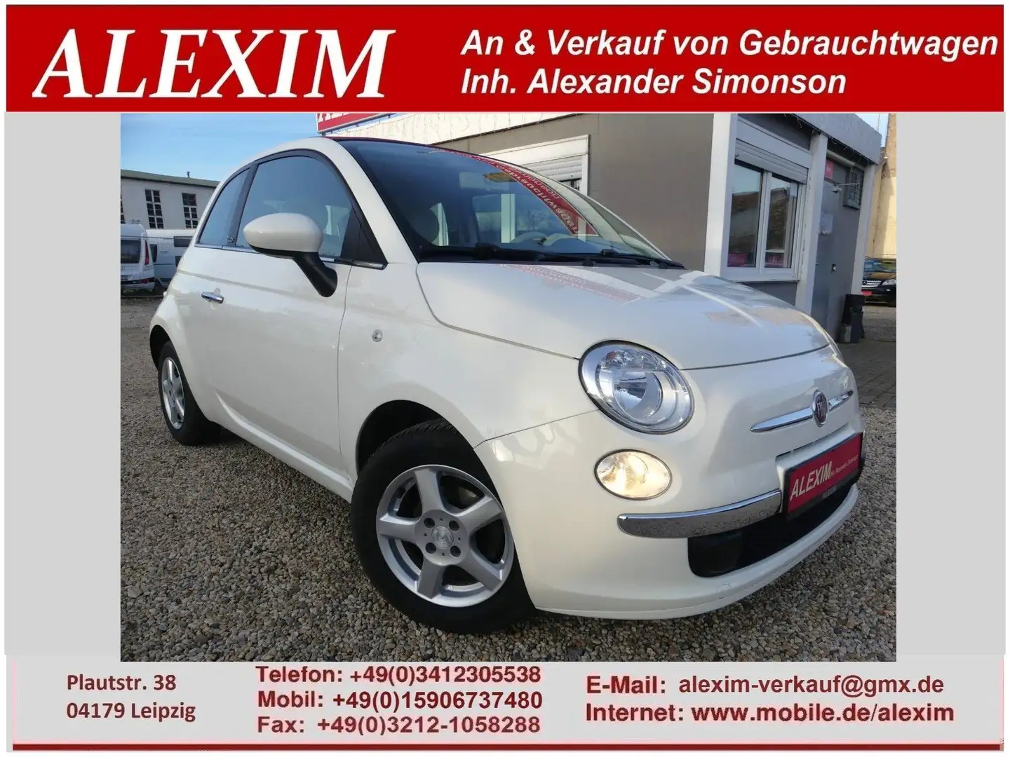 Fiat 500C Pop/Cabrio/Klima/TÜV 04.2027 Weiß - 1