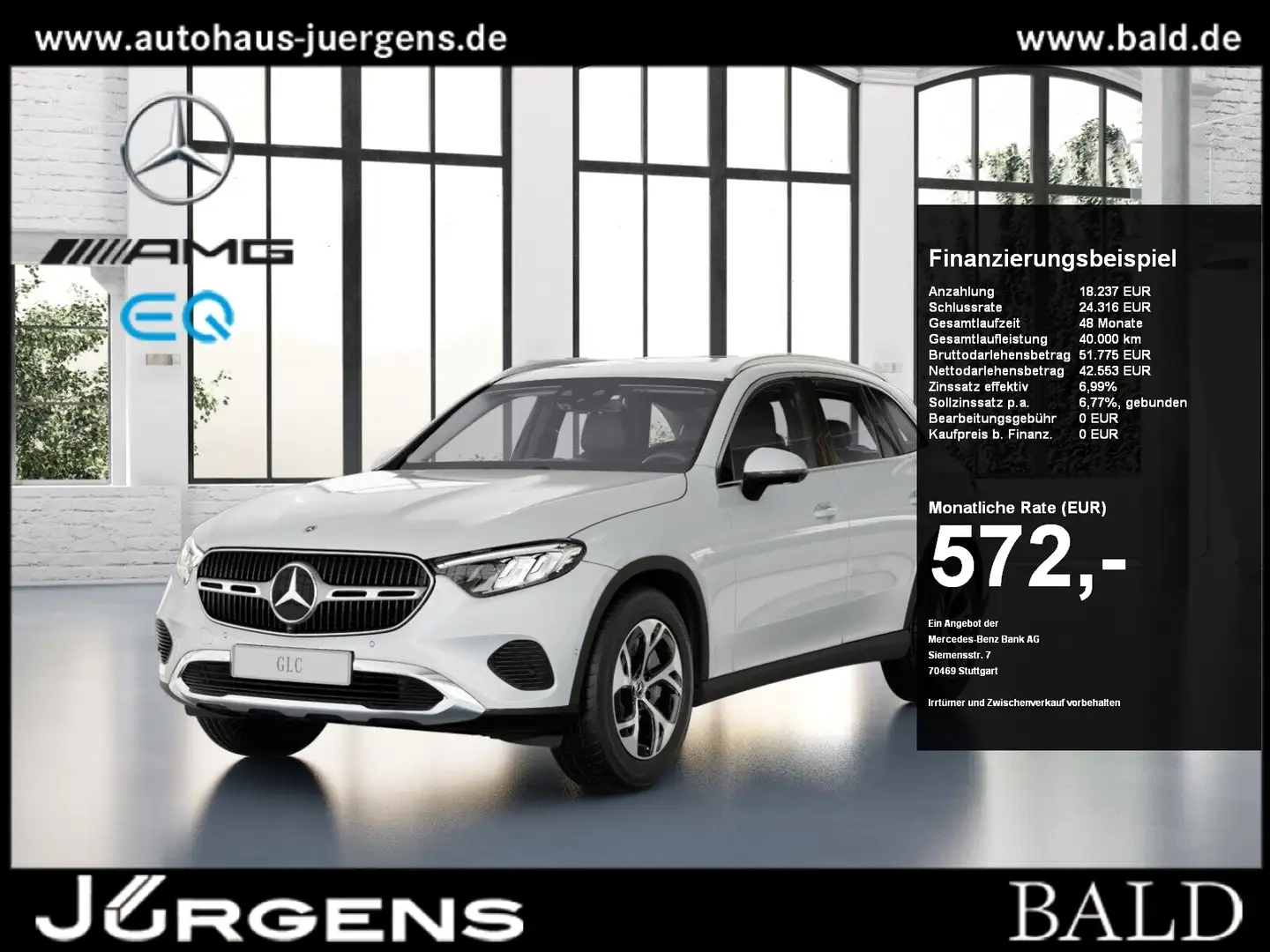 Mercedes-Benz GLC 300 de 4M Avantgarde/LED/360/AHK/Distr/Memo Weiß - 1
