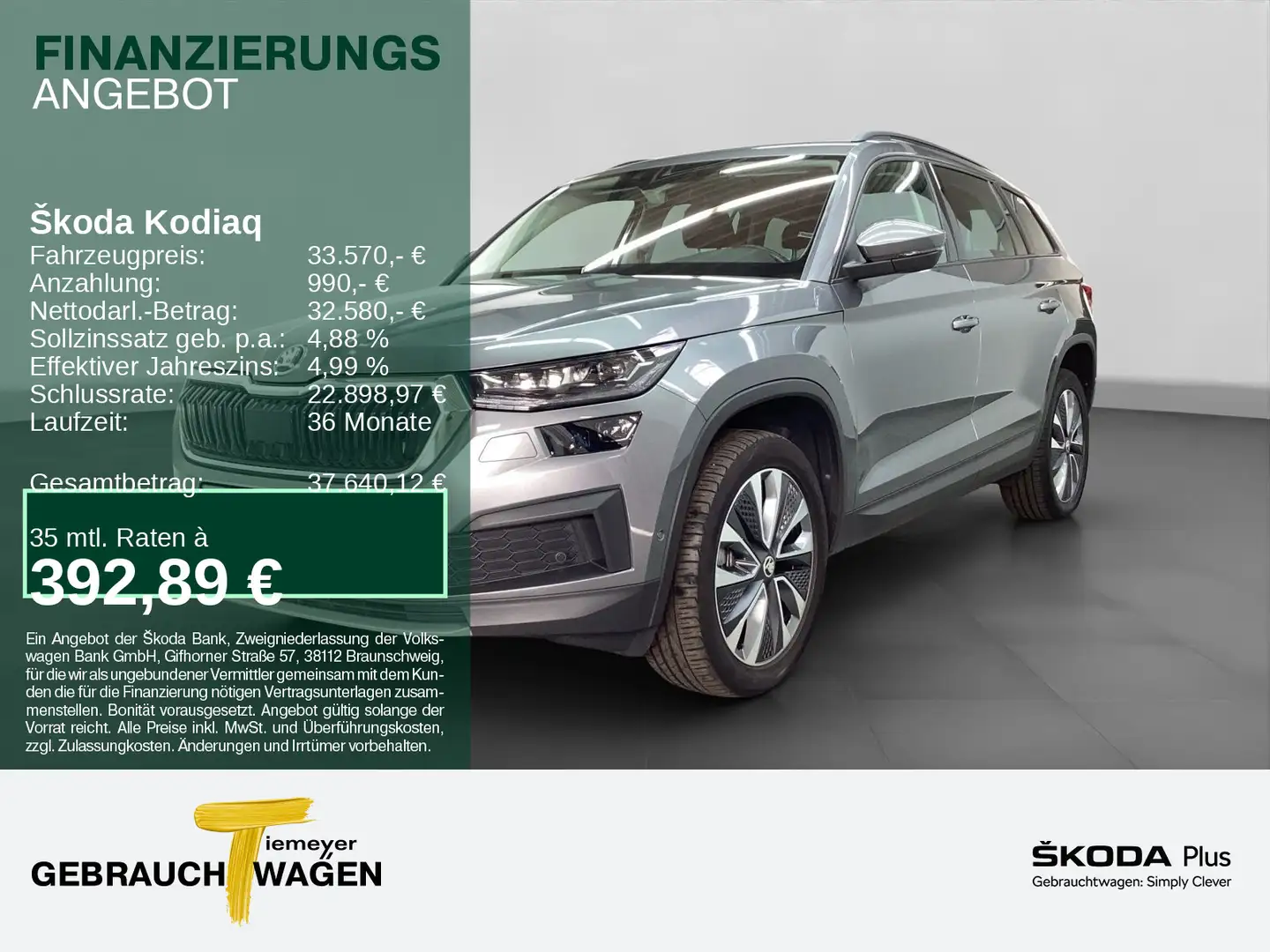 Skoda Kodiaq 2.0 TDI DSG 4x4 TOUR MATRIX LM19 AHK Grau - 1