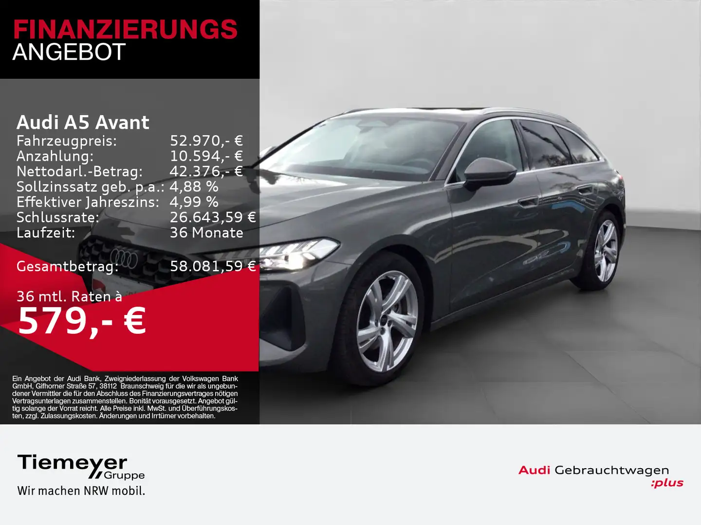 Audi A5 TFSI BuO HuD LED+ KAMERA LEDER Grau - 1