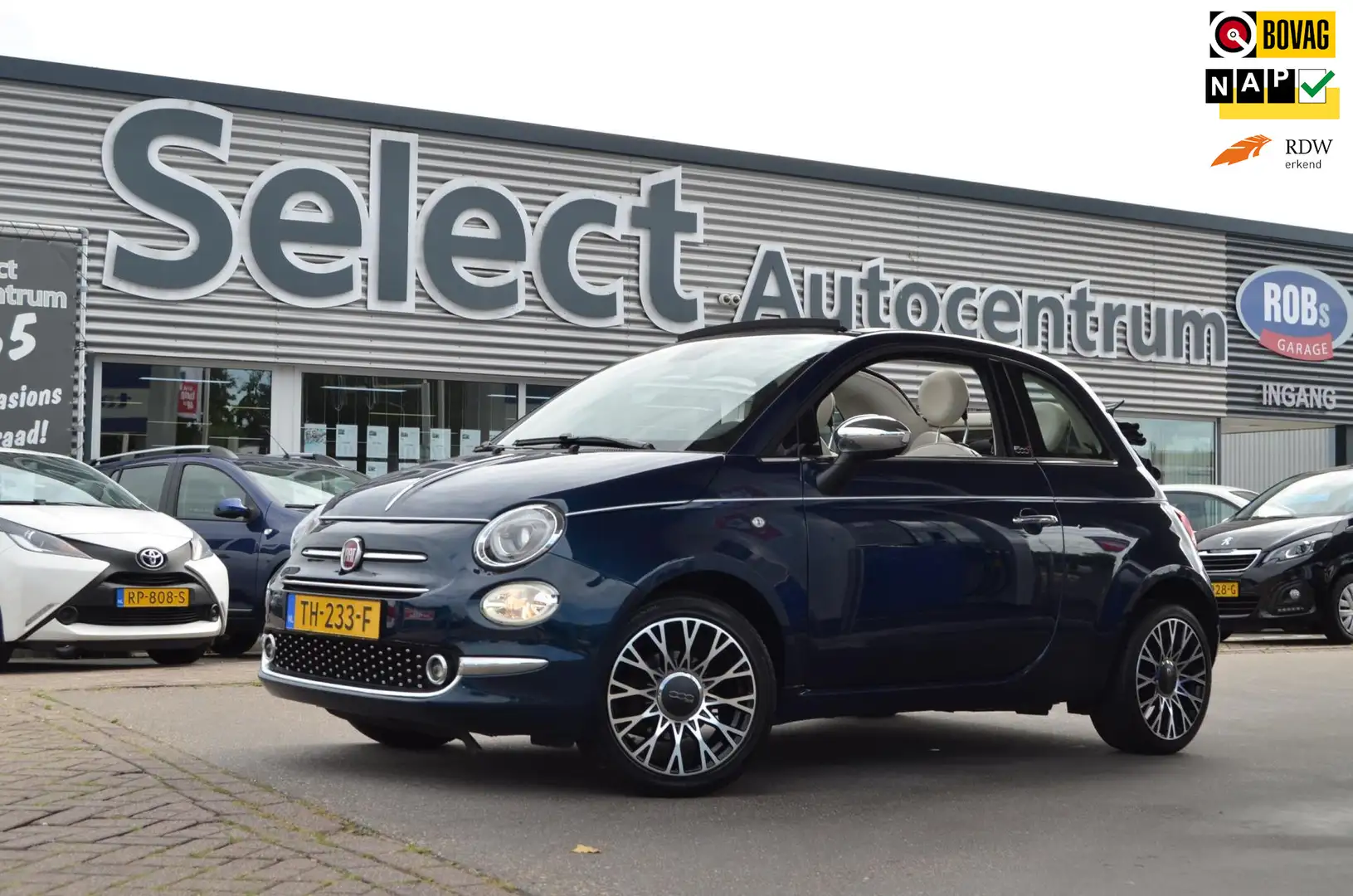 Fiat 500C 0.9 TwinAir Turbo | CABRIO|COLLEZIONE| NAVI|A.CARP Blauw - 1