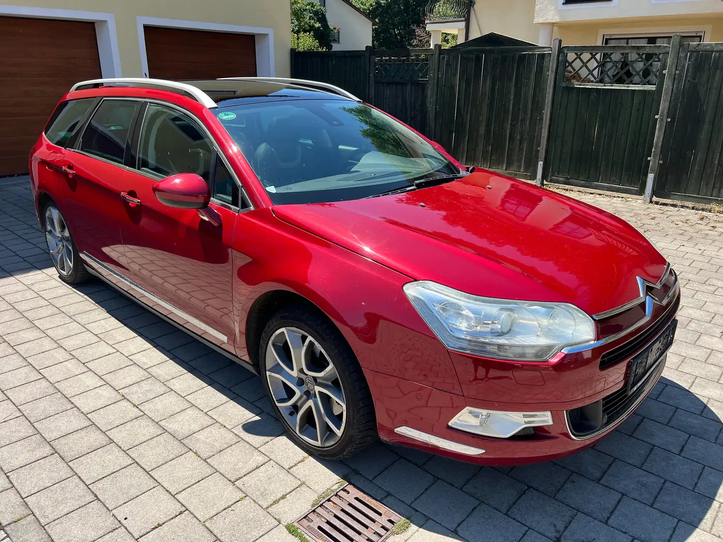 Citroen C5 Exclusive Alcantarahimmel Leder Standheizung Hagel Rot - 1