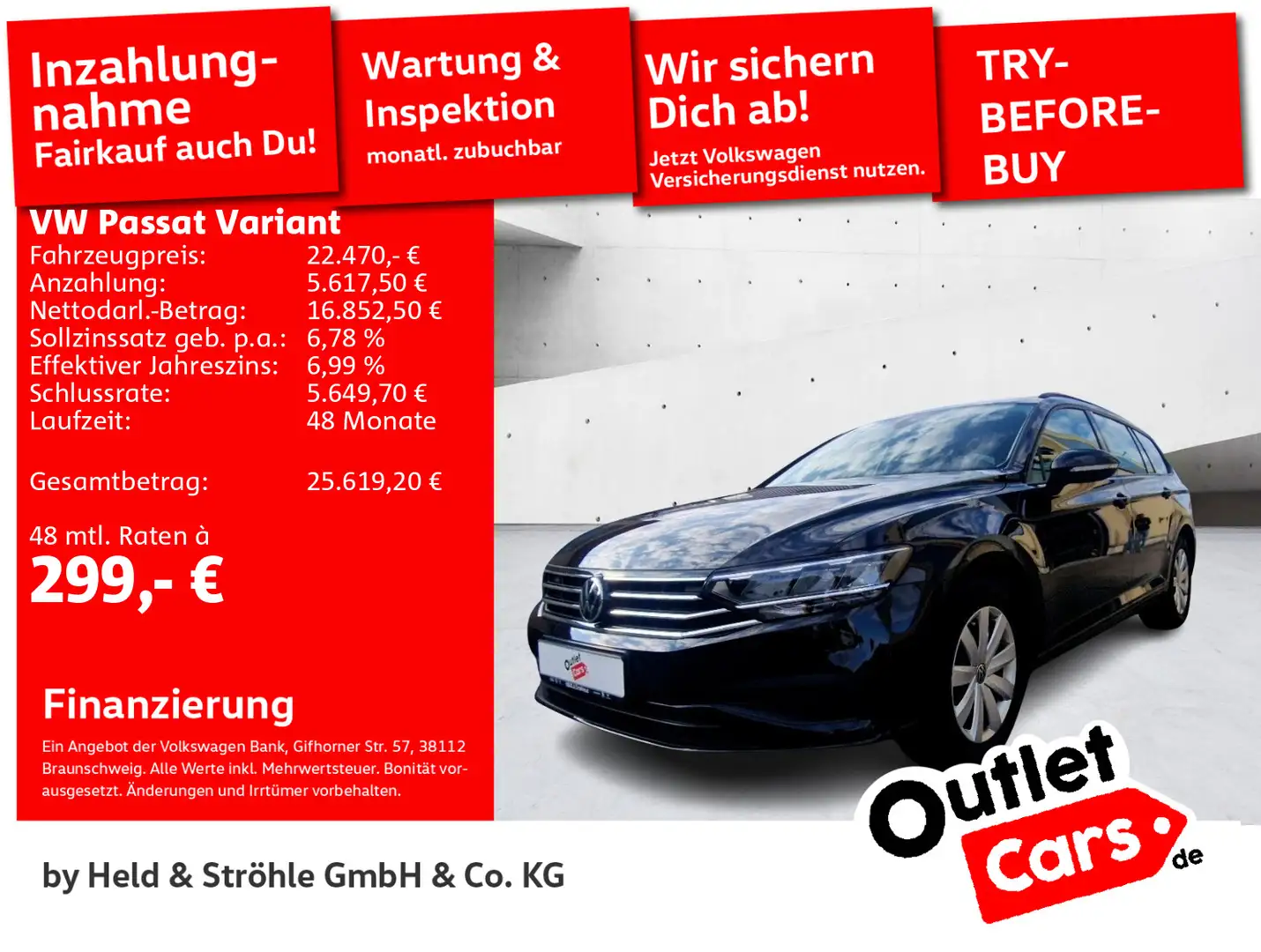 Volkswagen Passat Variant 1.5 TSI LED NAV KAM PDC SHZ APP Schwarz - 1