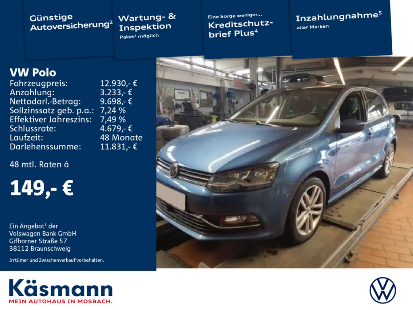 Volkswagen Polo Highline 1.4TDI AHK LED PANO NAVI Azul - 1