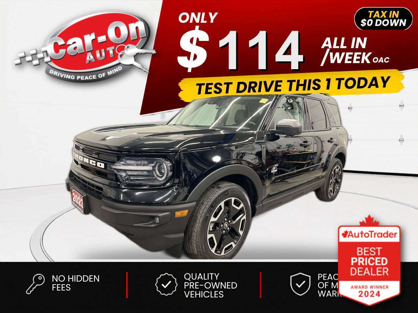 Black 2023 Ford Bronco Sport Outer Banks AWD SUV / Crossover All-Wheel Drive Automatic