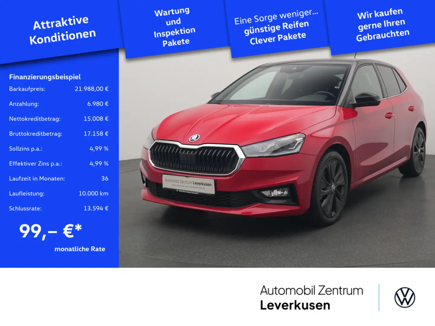 Skoda Fabia DSG LED KAM ACC PDC CARPLAY PORT NAVI Schwarz - 1