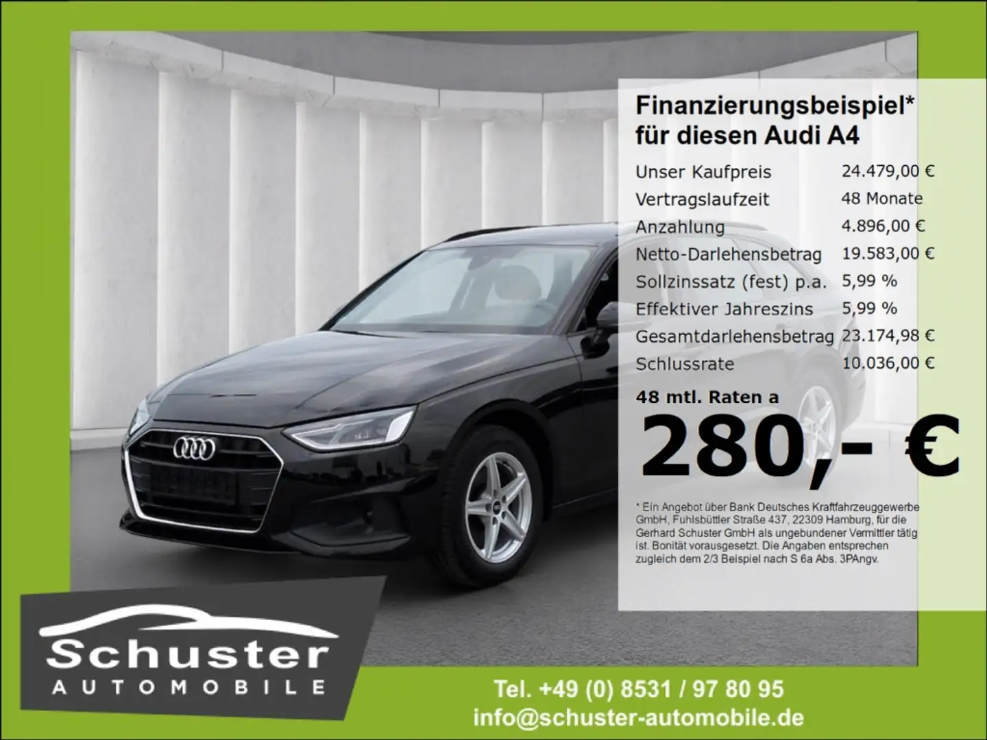 Audi A4 Avant 35TDI*S-tro Navi 2xMassage Temp LED SHZ Schwarz - 1