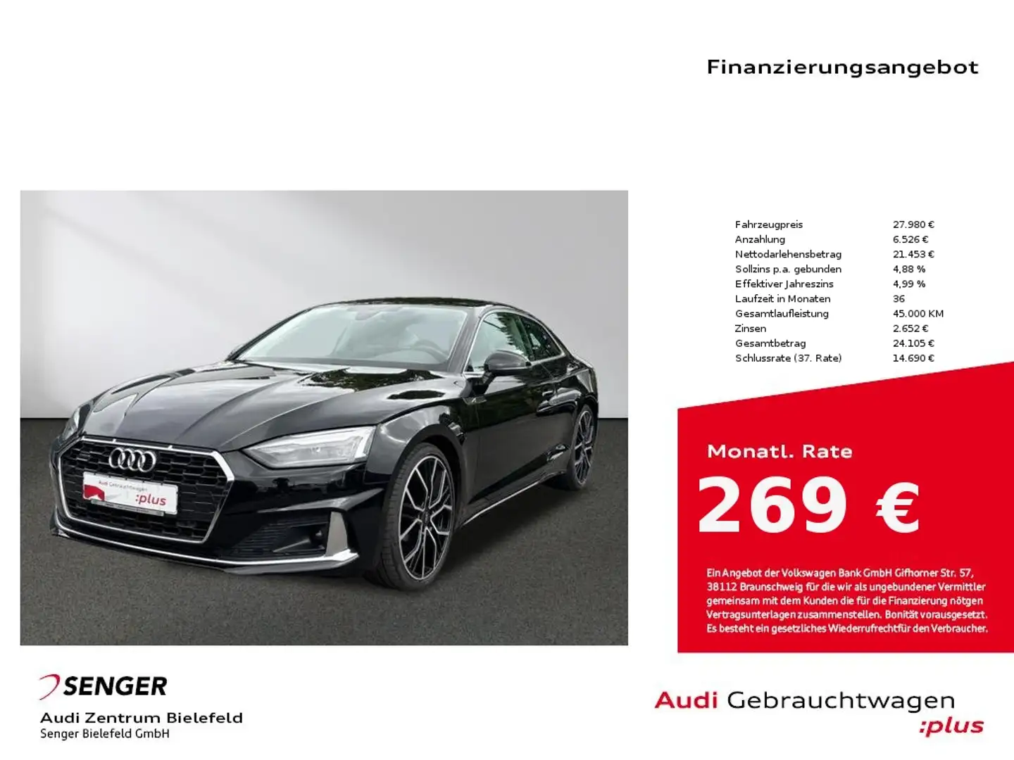Audi A5 Coupé 40 TDI quattro S tronic MMI LED Noir - 1