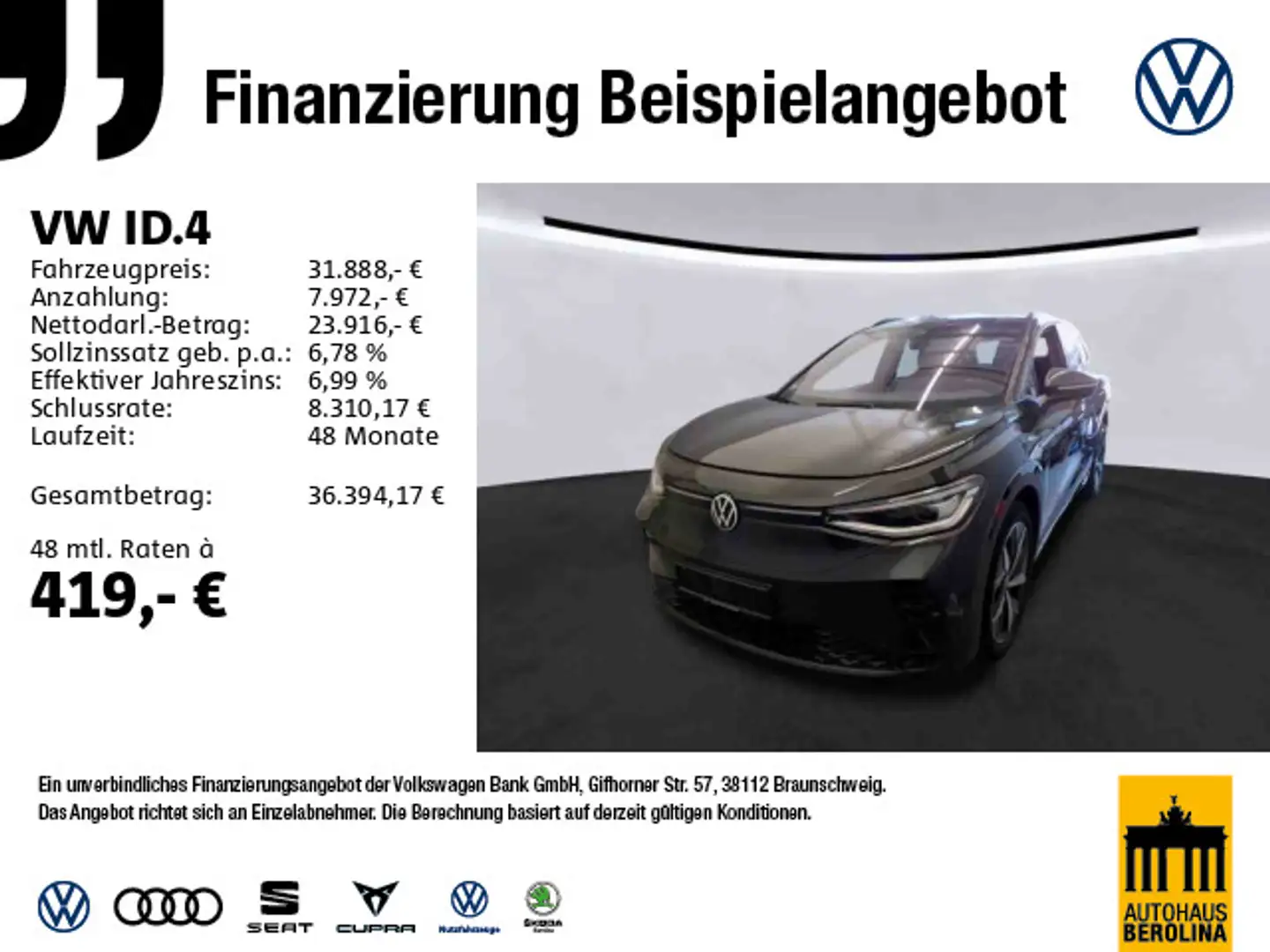Volkswagen ID.4 GTX *IQ-MATRIX*ACC*AHK*AR-HuD*WärmeP*360°* Grau - 1