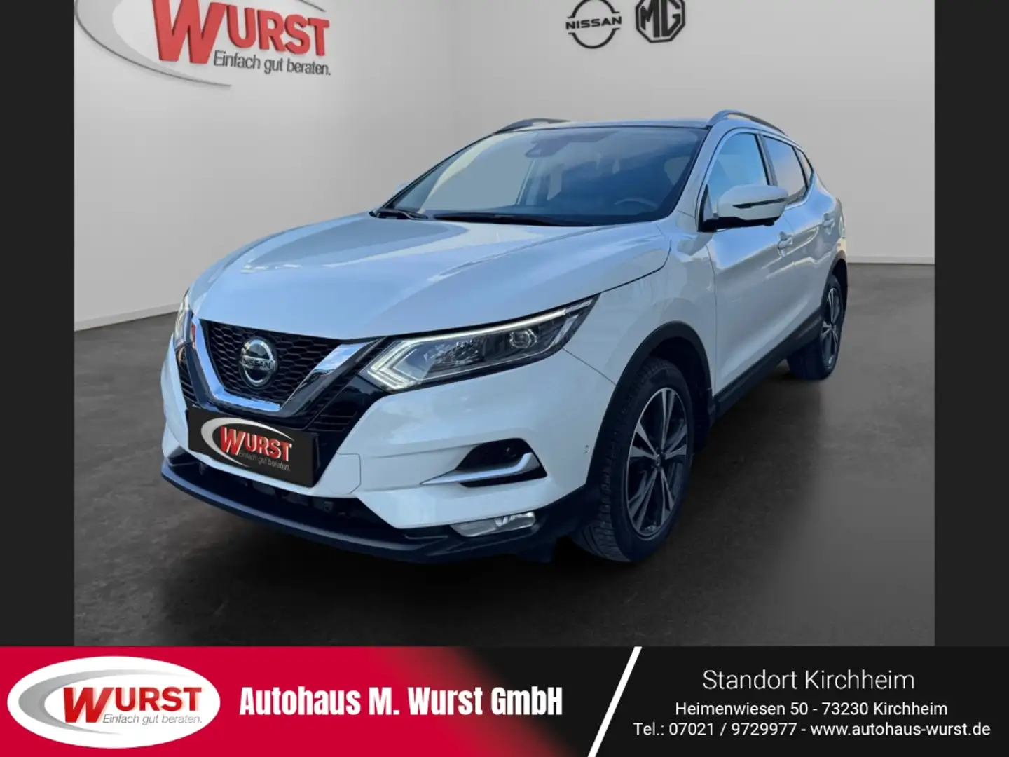 Nissan Qashqai 1.3DIG-T DCT-Automatik TEKNA Rundumkameras Leder h Weiß - 1
