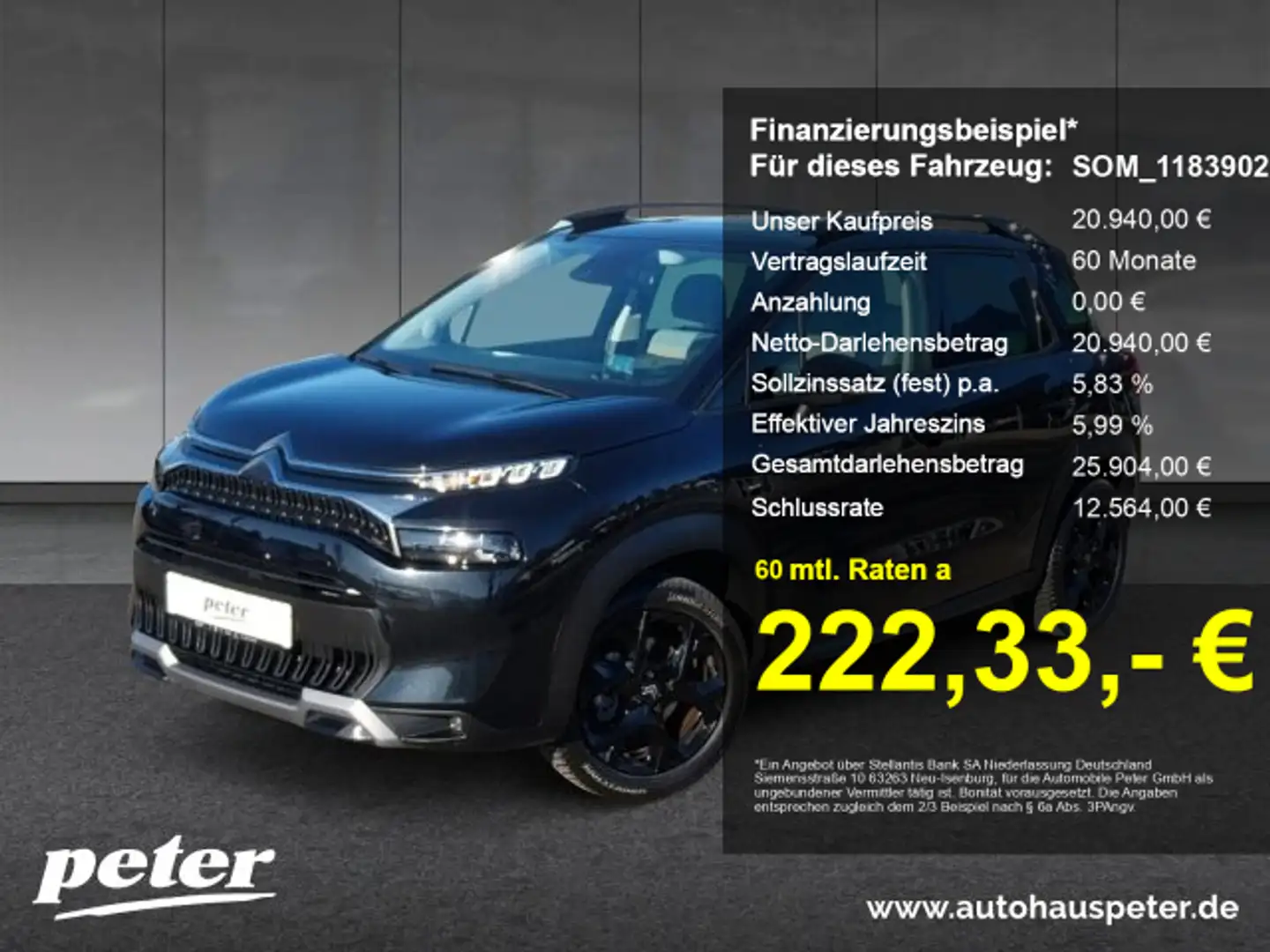 Citroen C3 Aircross C3 Aircross Max 130PS +Kamera+Keyless+SHZ+ Schwarz - 1