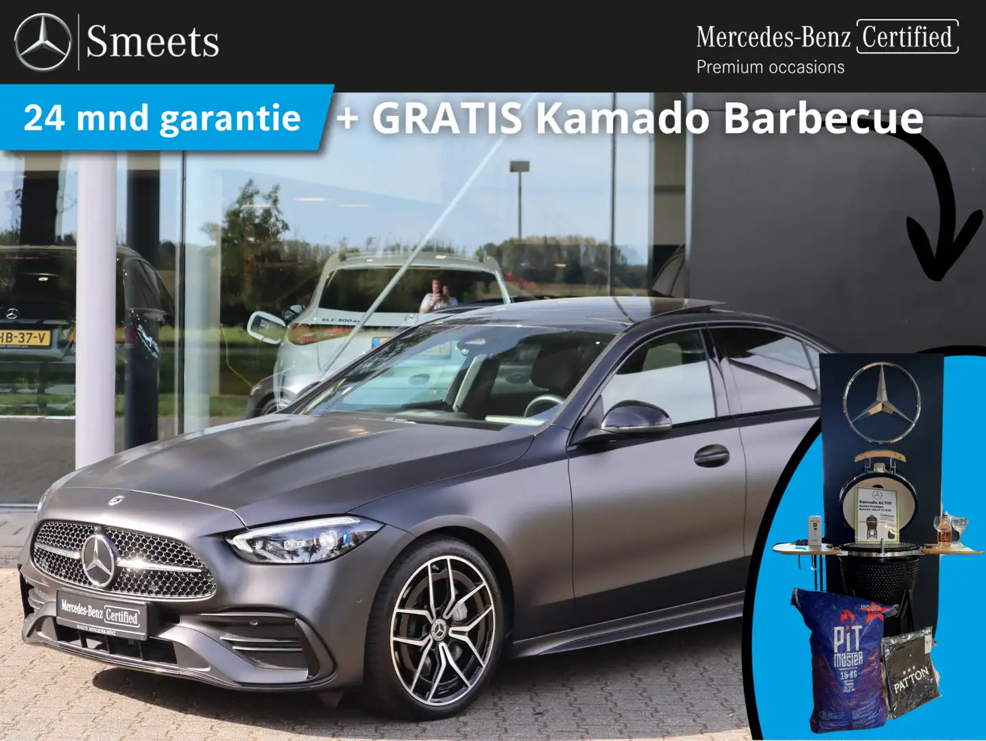Mercedes-Benz C 200 AMG Line | Panoramadak | Navigatie | Camera | Trek Grigio - 1