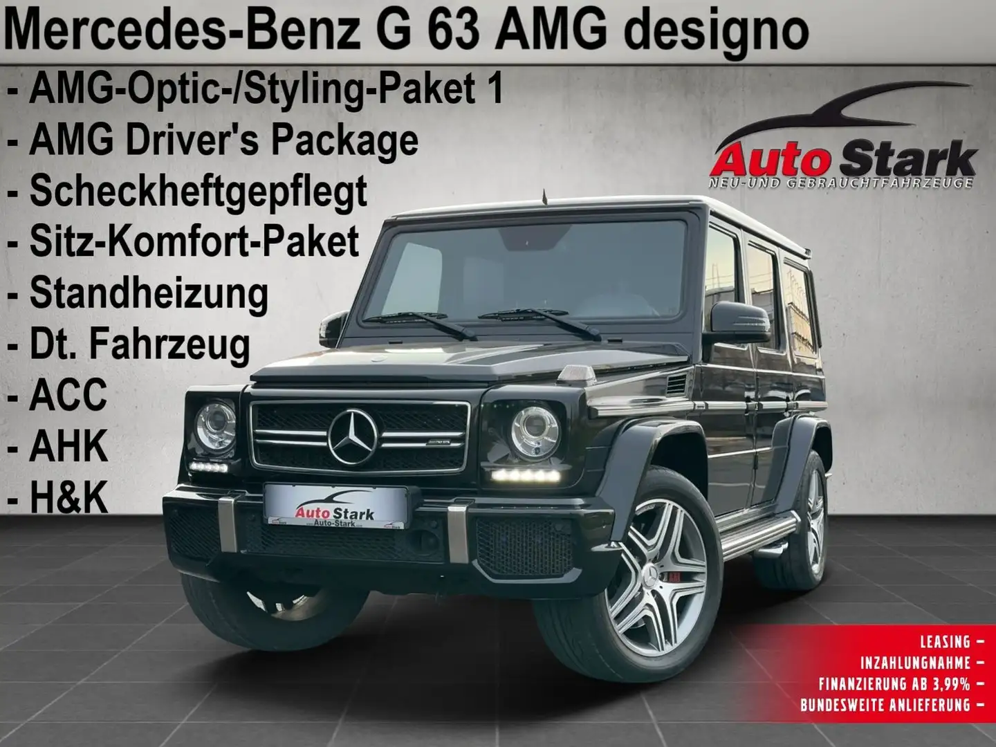 Mercedes-Benz G 63 AMG designo Exklusiv°ACC°Standheizung°Schiebedach°H&K° Schwarz - 1