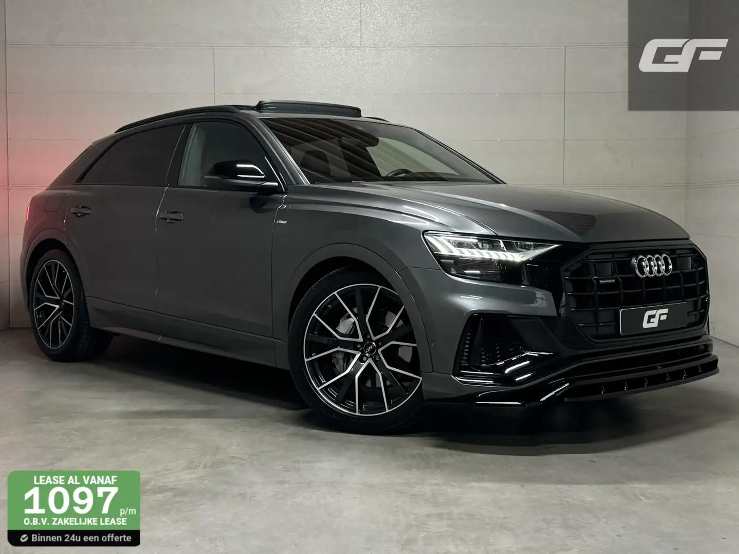 Audi Q8 55 TFSI Quattro S-Line Black Edition RS-Seats Pano Grijs - 1