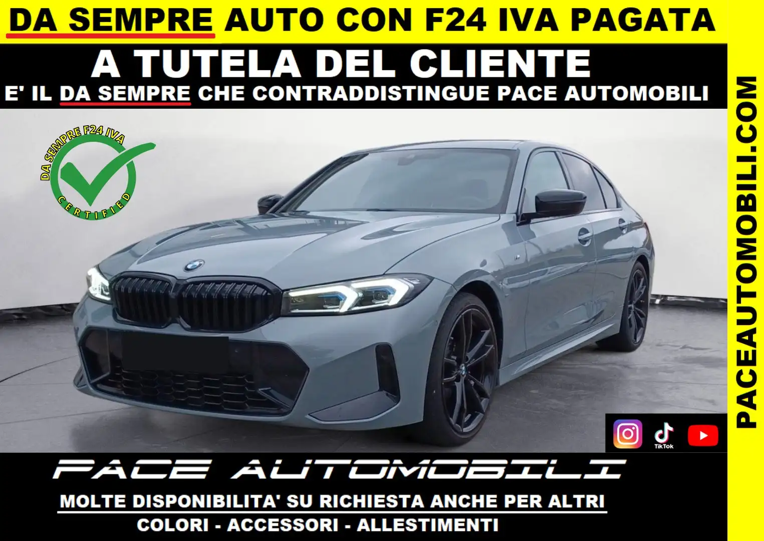 BMW 320 XD BLACK MSPORT M SPORT M-SPORT HUD 19" PELLE Grigio - 1