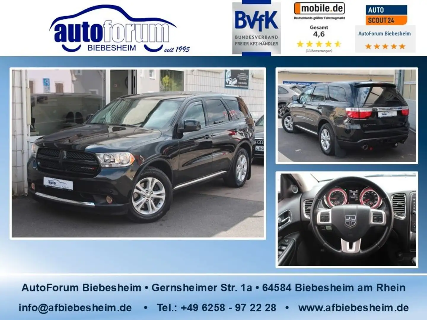 Dodge Durango 5.7 V8 LPG Leder*Navi*R-Kam*AHK*1.Hd Negru - 1