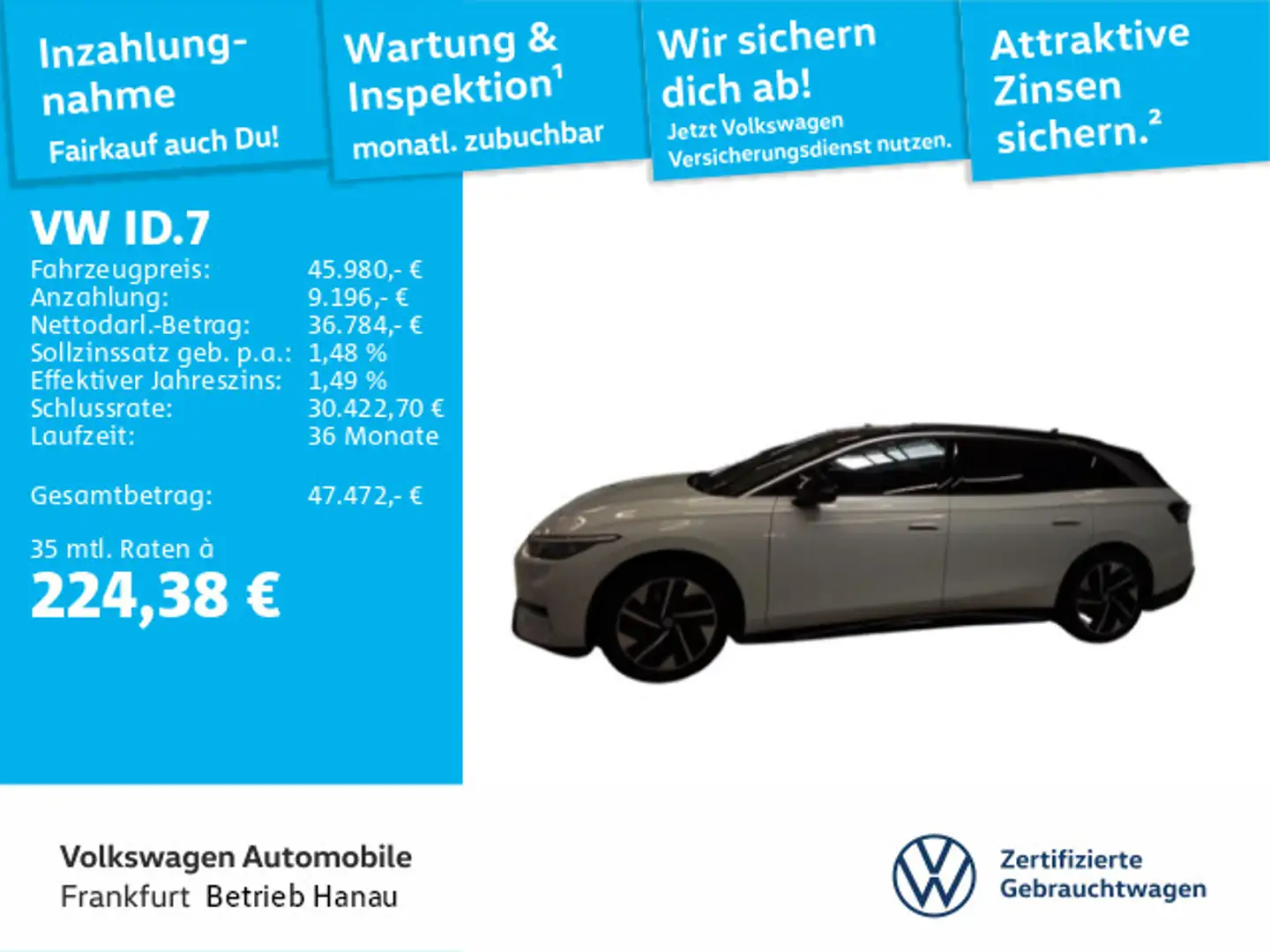 Volkswagen ID.7 Pro Tourer Pro Navi AHK IQ.LIGHT - LED-Matr Weiß - 1