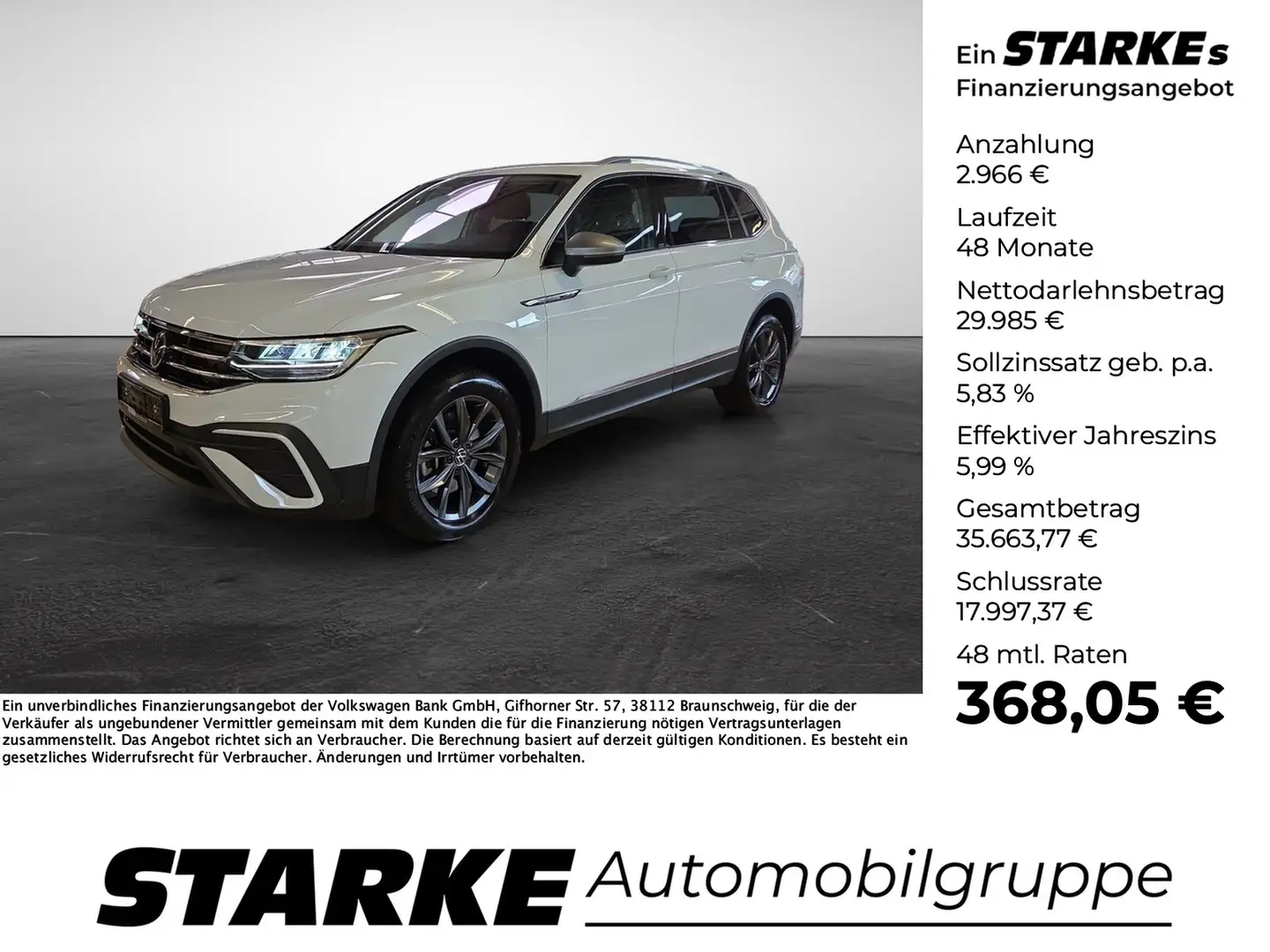 Volkswagen Tiguan Allspace 2.0 TSI DSG 4MOTION Life AHK Pano Navi LED Alb - 1