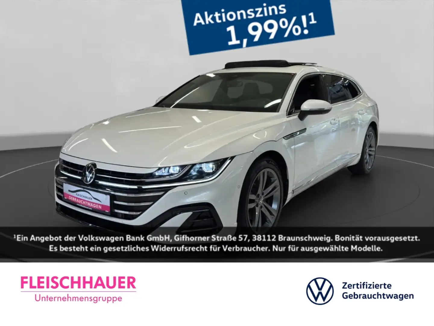 Volkswagen Arteon SB R-Line 2.0 TDI Matrix+Navi+AHK+Stdhzg+Pano+H&K Weiß - 1
