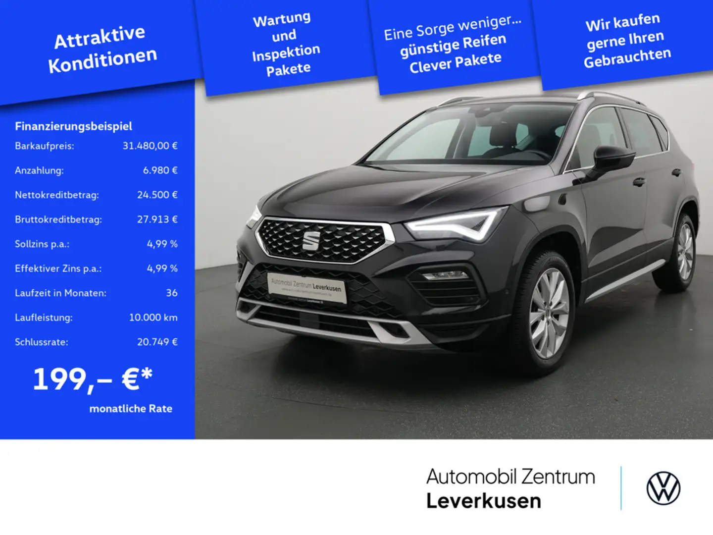 SEAT Ateca Xperience DSG NAVI AHK KAM SHZ PDC LED Schwarz - 1