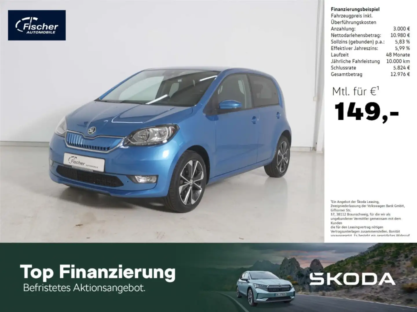 Skoda Citigo Elektro Best of electric 32,3 kWh Alu/GRA Blau - 1