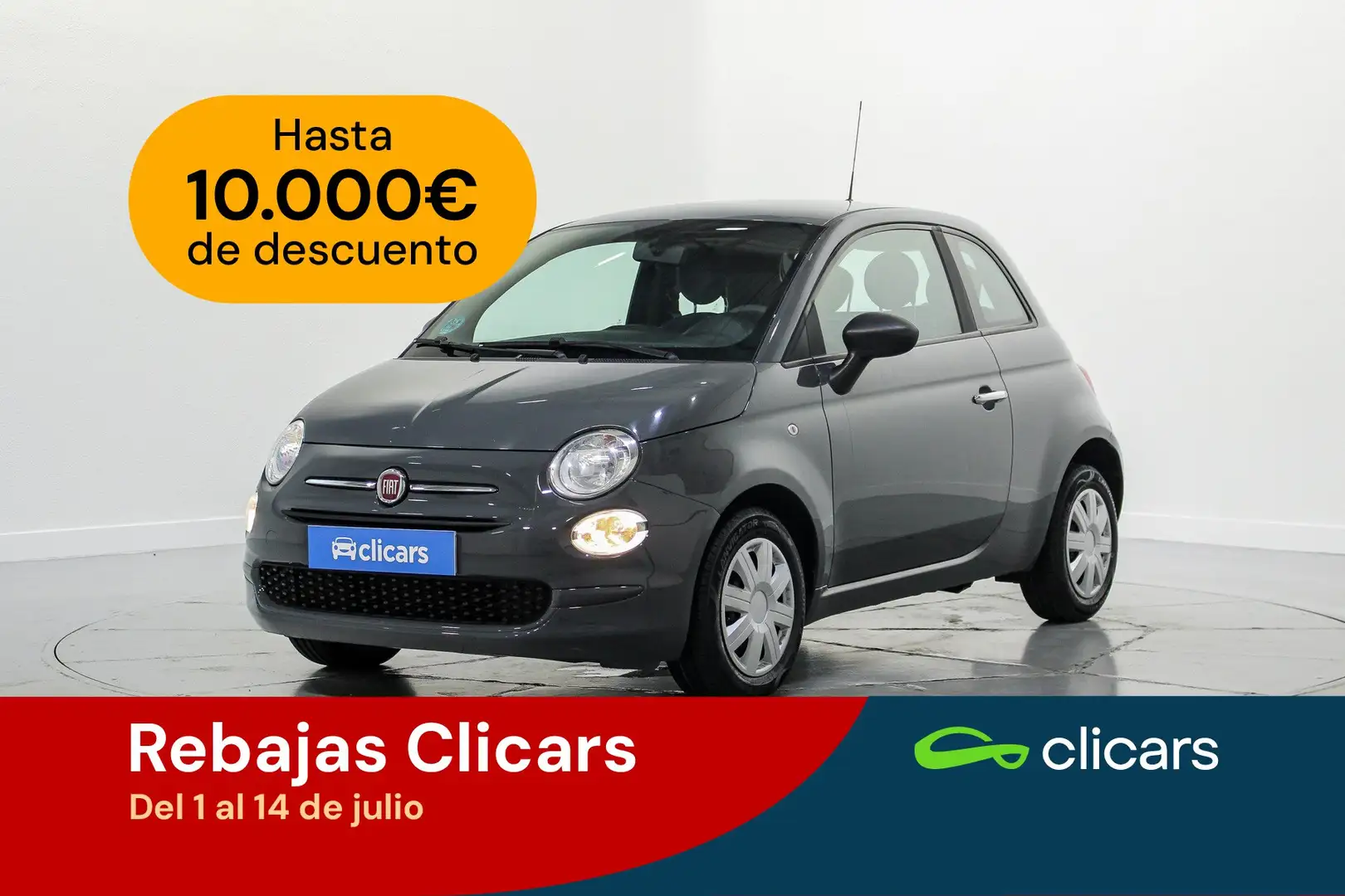 Fiat 500 1.0 Hybrid Cult 52kW Gris - 1