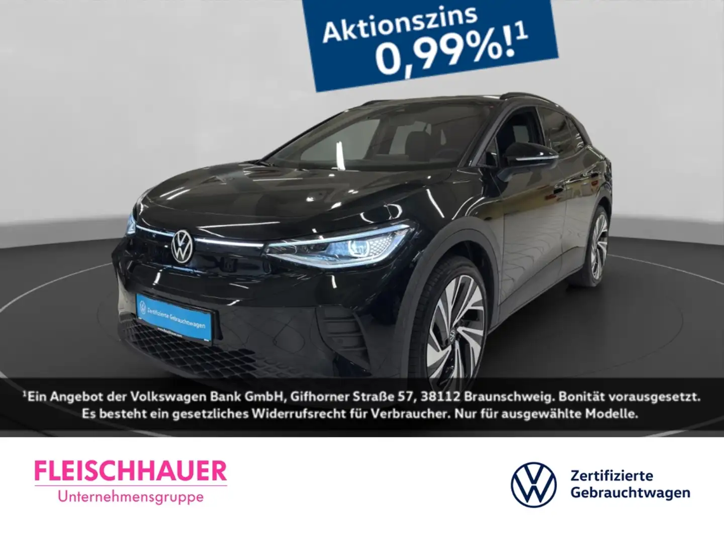 Volkswagen ID.4 Pro Matrix+Navi+AHK+HUD+H&K+21''+360°+Wärmepumpe Schwarz - 1