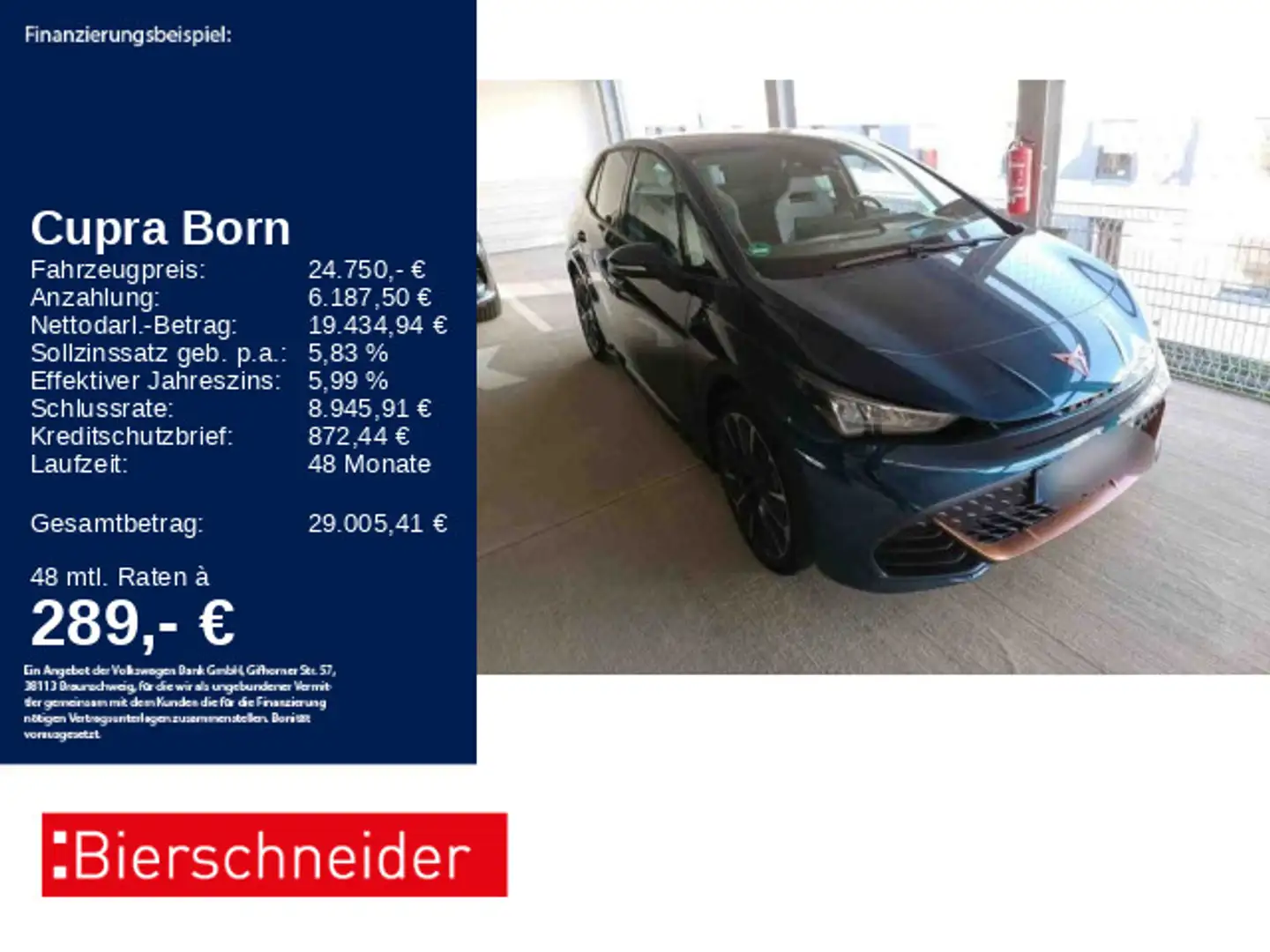 CUPRA Born e-Boost 20 HuD BEATS CAM ACC Blau - 1