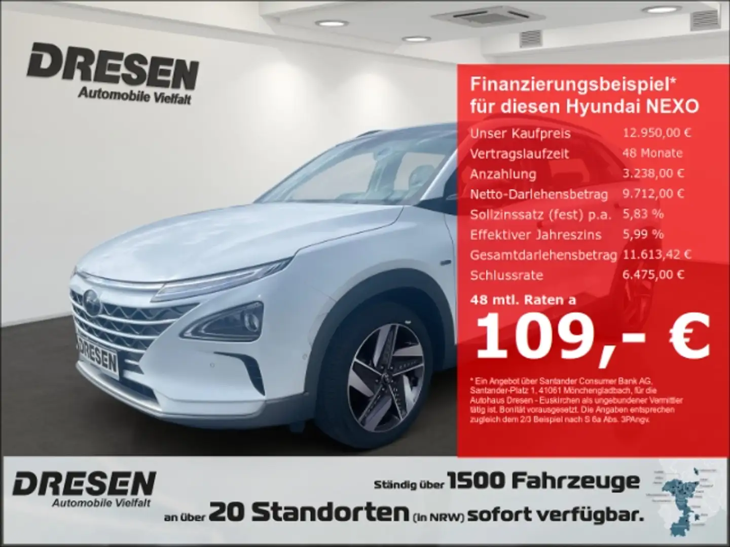Hyundai NEXO FCEV Premium-Paket (163 PS) NAVI LEDER 360° SHZ LH Fehér - 1